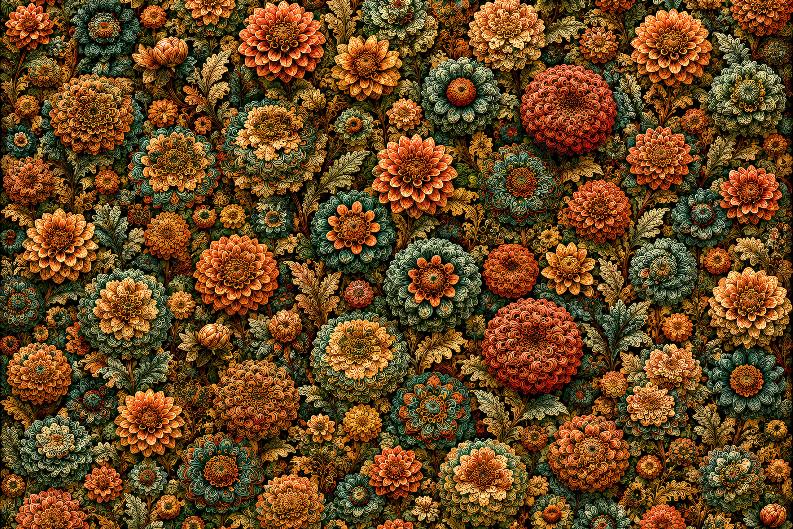 William Morris Tapestry Woven Throw Blanket — Autumn Dahlia & Marigold Floral - Image 6