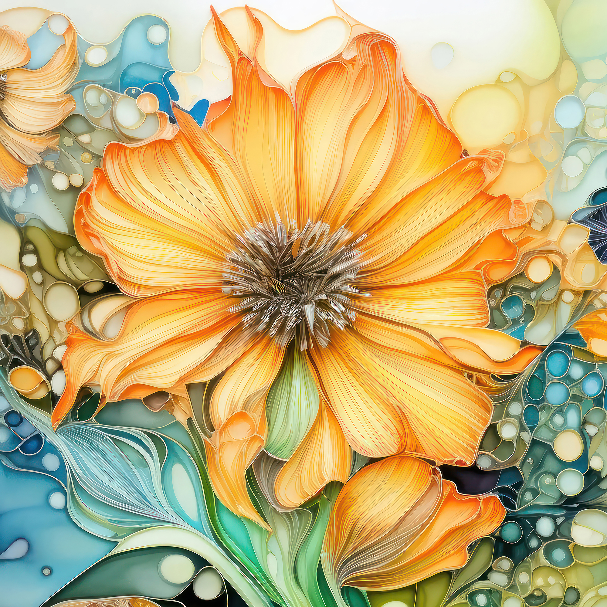 Abstract Floral Wall Art – Dopamine Decor Set of 9 Printable Alcohol Ink Prints - Image 9