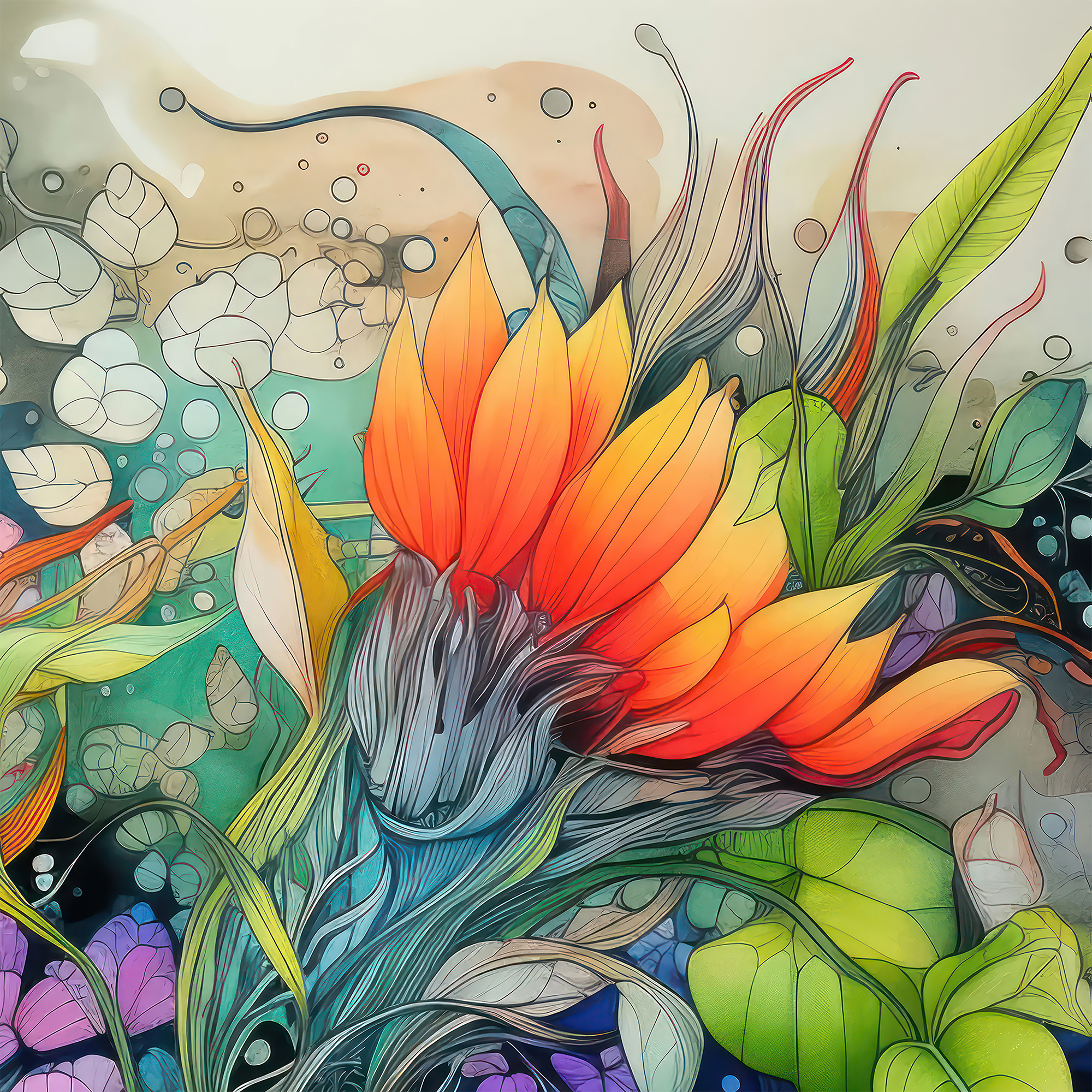Abstract Floral Wall Art – Dopamine Decor Set of 9 Printable Alcohol Ink Prints - Image 6