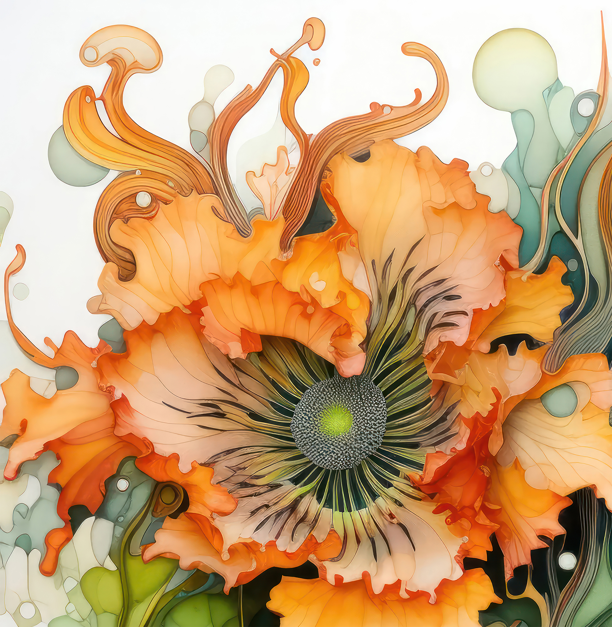 Abstract Floral Wall Art – Dopamine Decor Set of 9 Printable Alcohol Ink Prints - Image 5