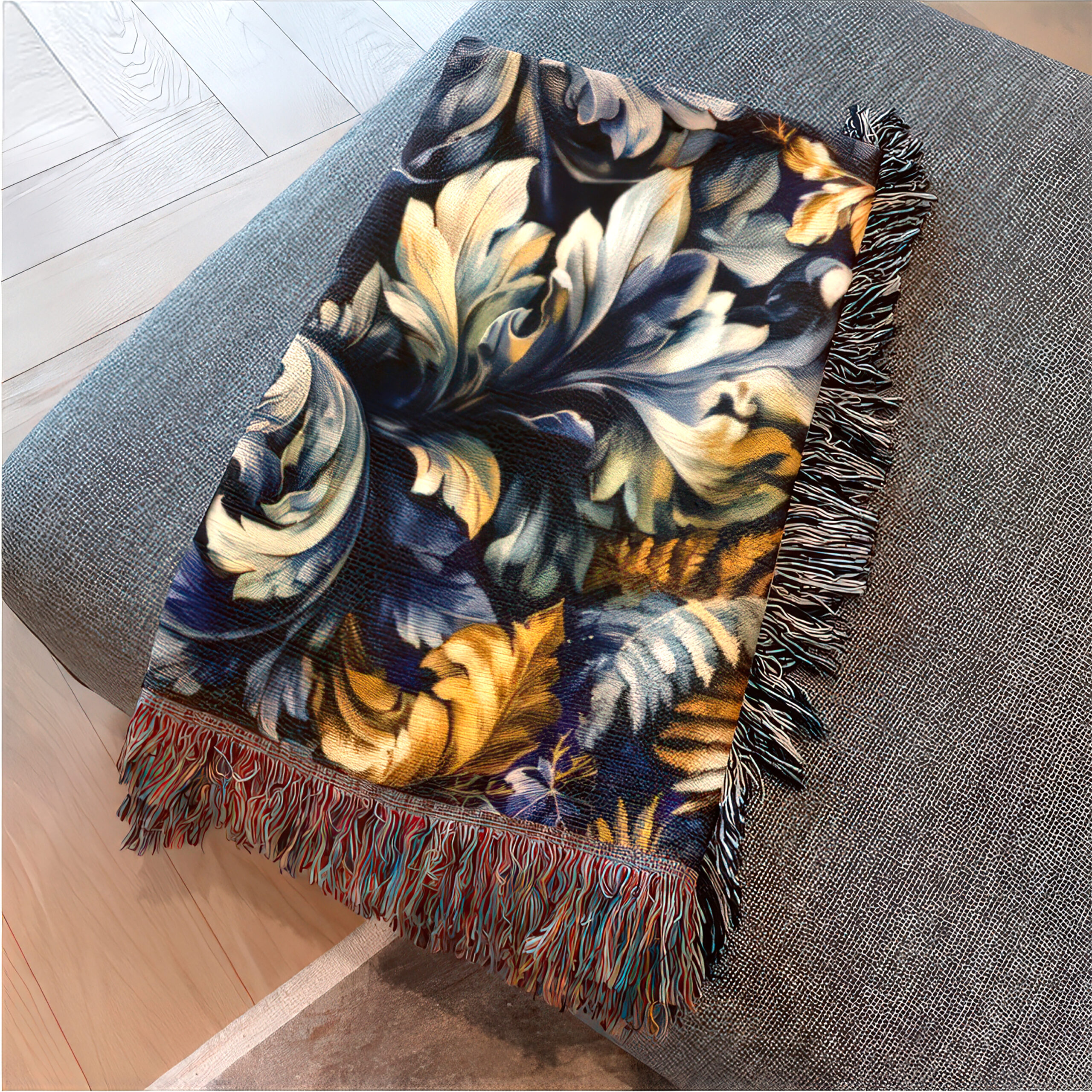 Verdure Tapestry Woven Blanket — European Forest Botanical Throw - Image 5