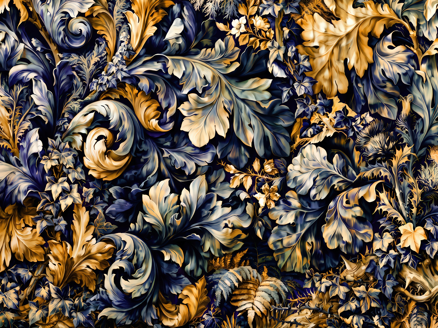 Verdure Tapestry Woven Blanket — European Forest Botanical Throw - Image 3
