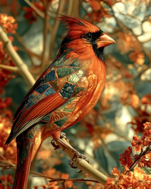 red crested cardinal art