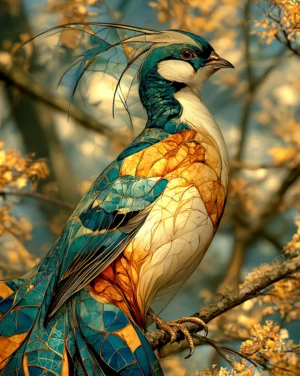 mossy branch magpie art