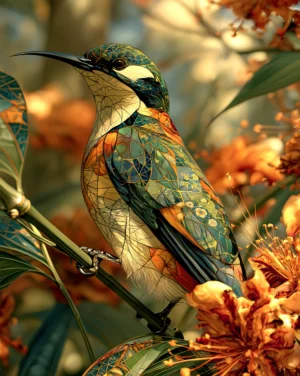 striped honeyeater art