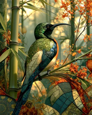 bamboo sunbird art
