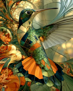 spreading hummingbird art