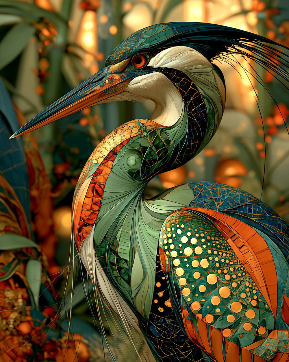spotted wing heron art