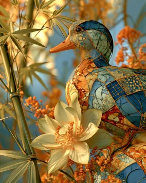 bamboo lily mallard art