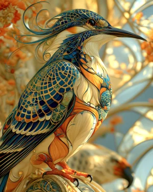 net wing kingfisher art
