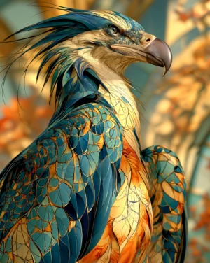 blue crested hawk art