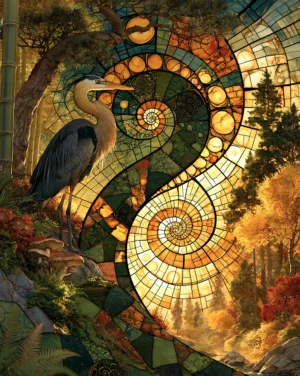 great spiral heron art