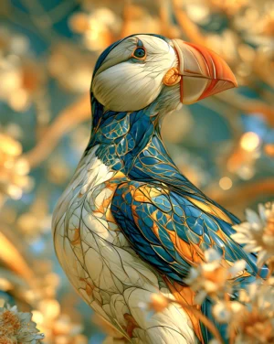 marigold field puffin art
