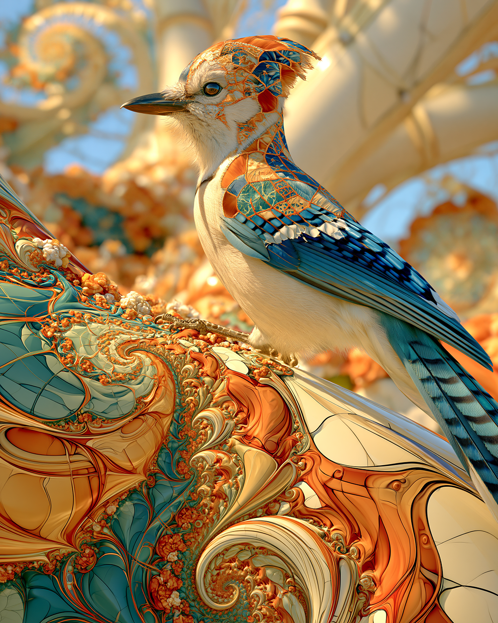 spiral wing songbird art