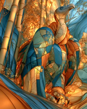 stacked mosaic bird art