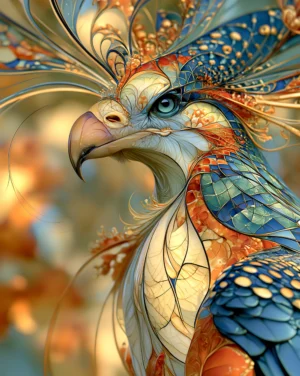 fractal crest eagle art