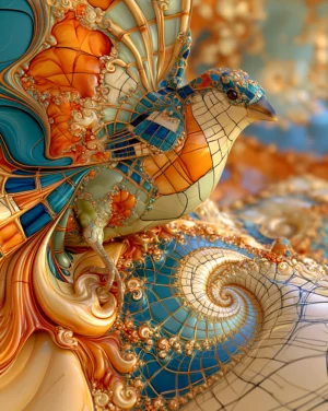 spiral shell finch art