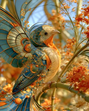 spiral winged warbler art