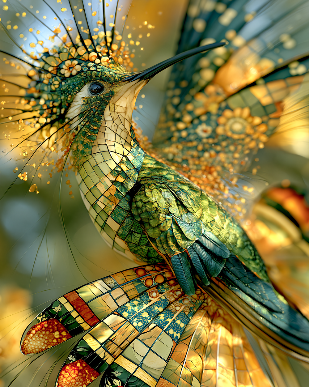 emerald hummingbird art
