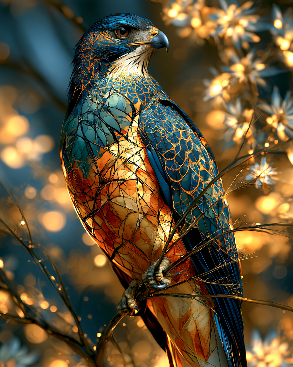 bamboo perch falcon art
