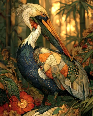 bamboo grove pelican art