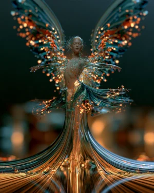 fairy in the orange glow dancer art