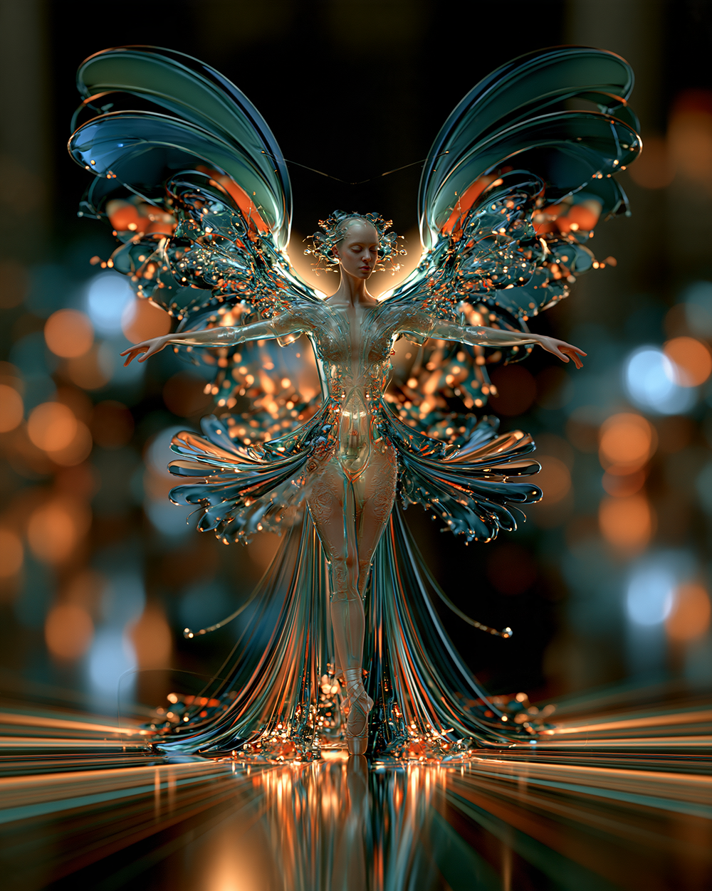 moth fairy with the pointed wings dancer art