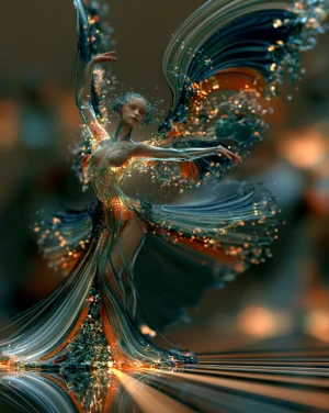 the raised wing fairy dancer art