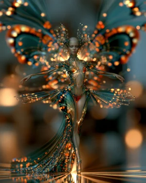 the red-rimmed butterfly dancer art