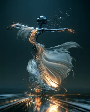 rippling tulle dancer art
