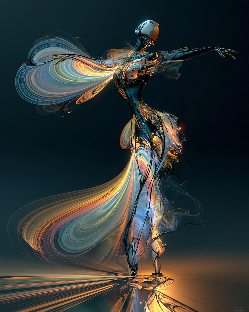the rainbow ribbon skirt dancer art
