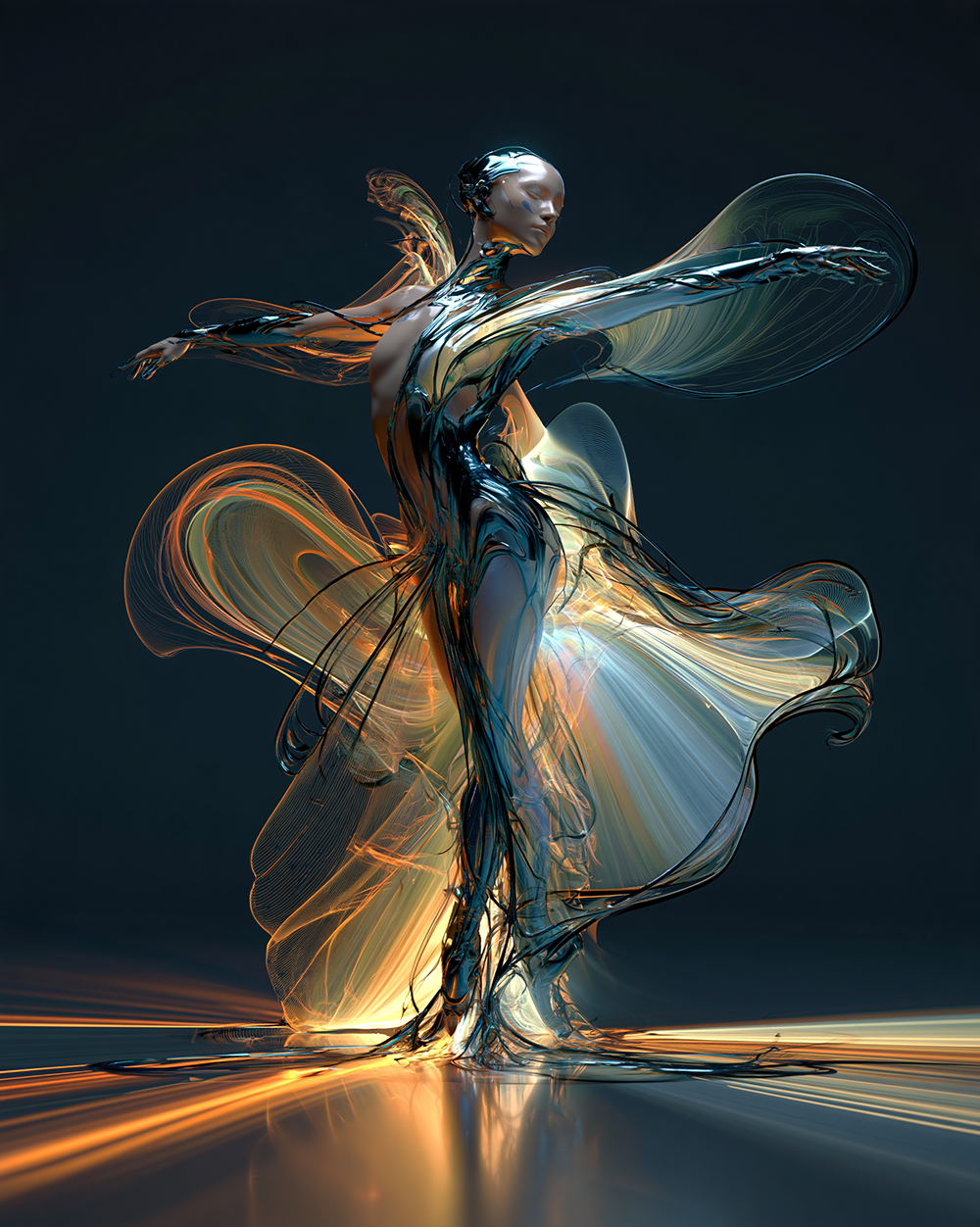 the petal skirt turn dancer art