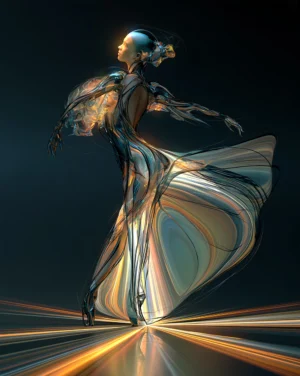 the fan skirt pose dancer art