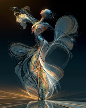 the looped petal gown dancer art