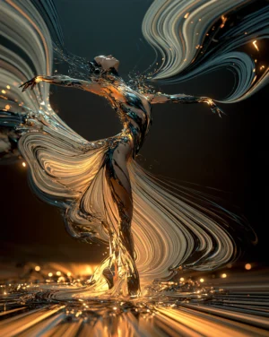 the cream wave gown dancer art