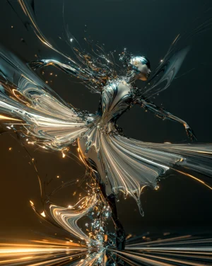 the splintered silver gown dancer art