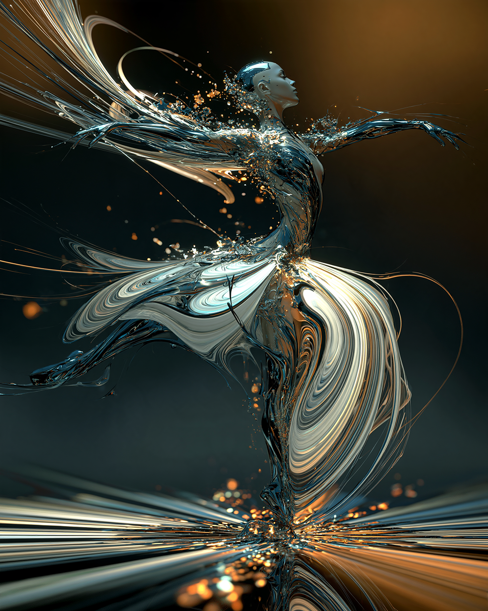 the marble swirl skirt dancer art