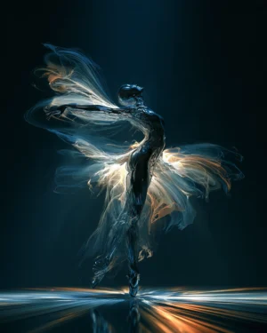 the blue mist ballerina dancer art