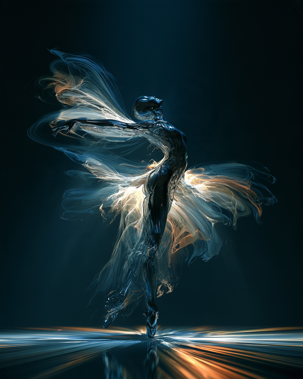 the blue mist ballerina dancer art