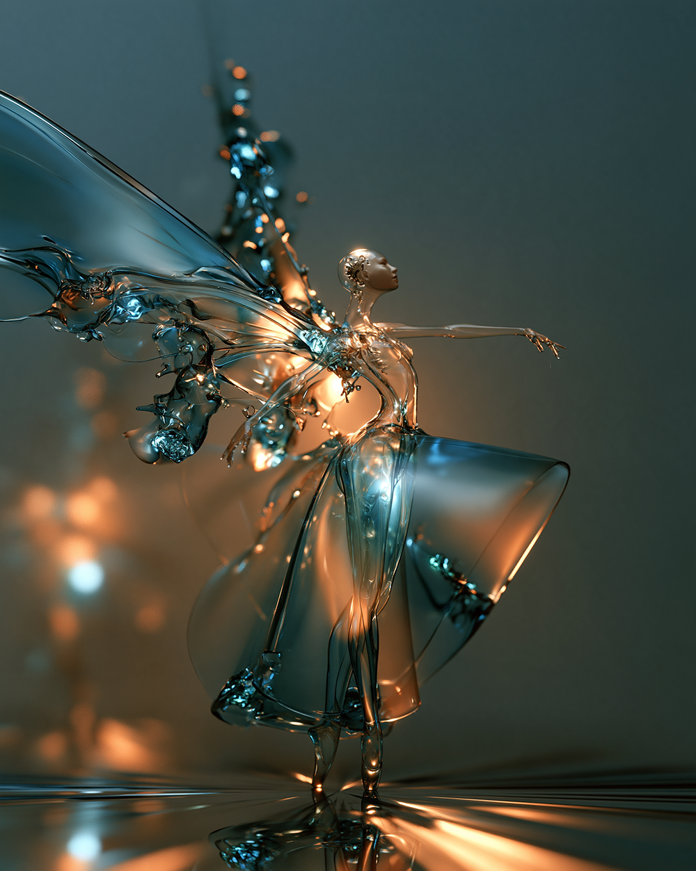 the glass bell fairy dancer art