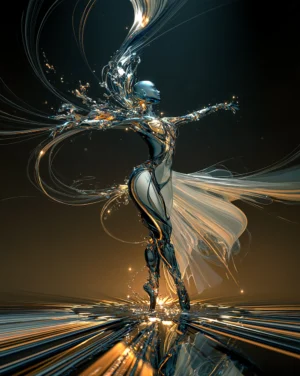 ribbon pirouette dancer art