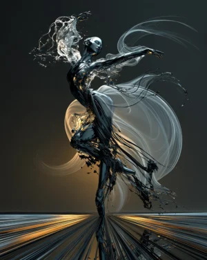 black swan spin dancer art
