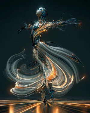 spinning silk spiral dancer art