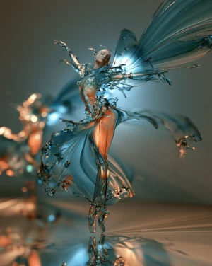 teal mist fairy dancer art