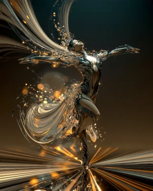 cream spiral turn dancer art