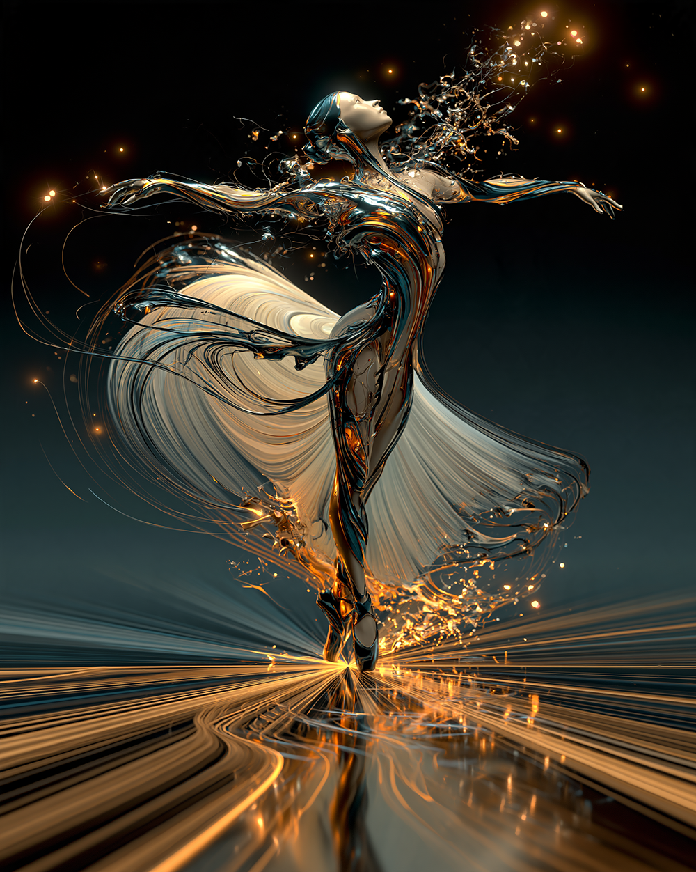 gold rain dancer dancer art