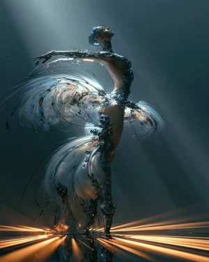 spotlit in the mist dancer art