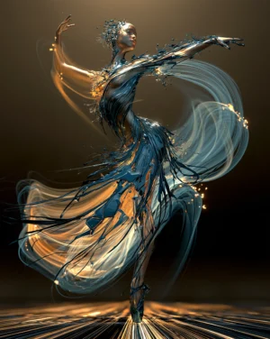 the drifting ribbon dancer art