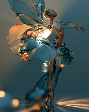 rose glass fairy dancer art