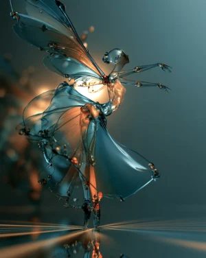 dragonfly gown dancer art